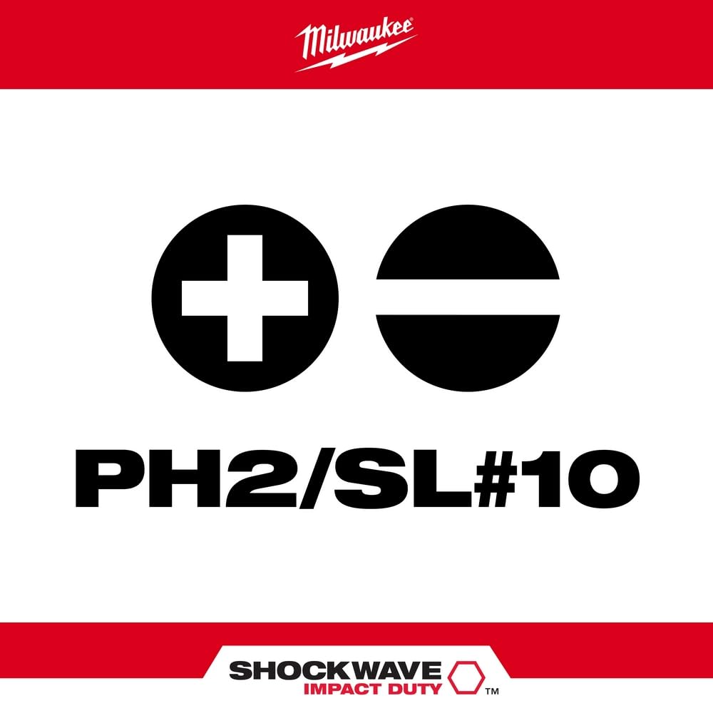Foto 3 pulgar | Broca Accesoria Impact Power Milwaukee 48-32-4310 Ph2/sl1-4 Pulgadas - Venta Internacional.