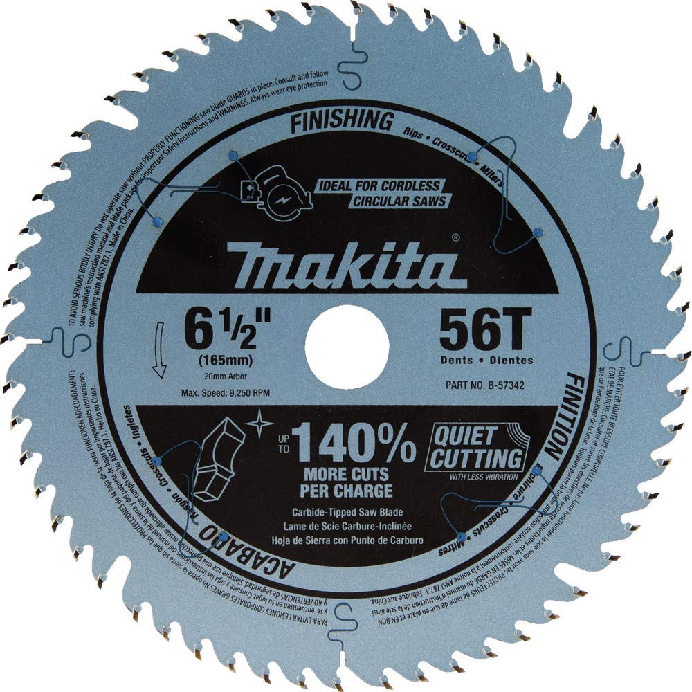 Foto 2 pulgar | Hoja De Sierra De Inmersión Makita B-57342 56t Con Punta De Carburo 165 Mm - Venta Internacional.