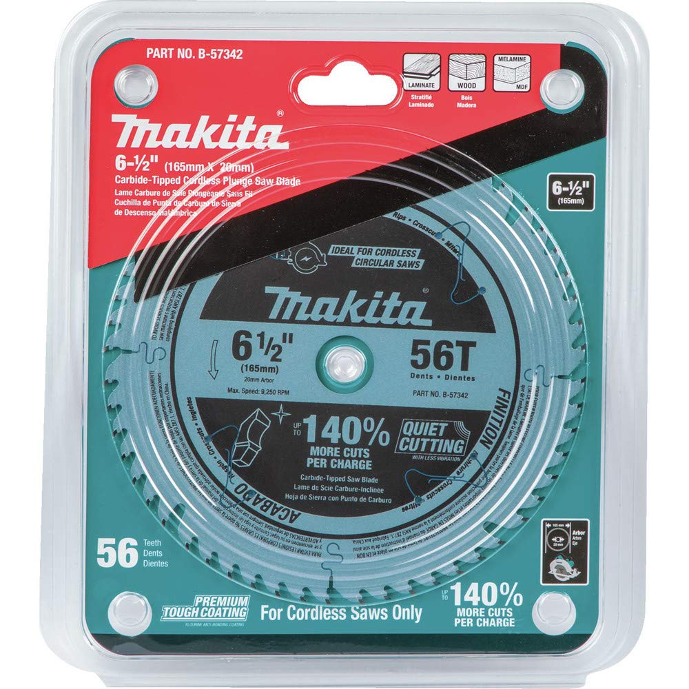 Foto 3 pulgar | Hoja De Sierra De Inmersión Makita B-57342 56t Con Punta De Carburo 165 Mm - Venta Internacional.
