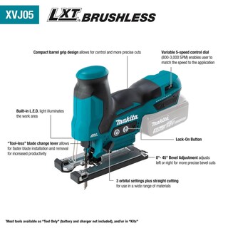 Foto 2 | Sierra Caladora Makita Xvj05z Lxt De Iones De Litio Sin Escobillas Inalámbrica De 18 V - Venta Internacional.