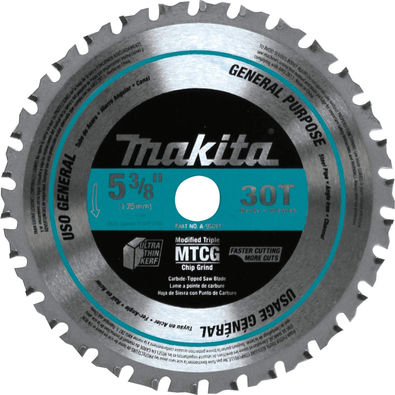 Foto 1 | Hoja De Sierra Makita A-95037 Tct 5-3/8 Pulgadas 30t Para Bcs550 - Venta Internacional.