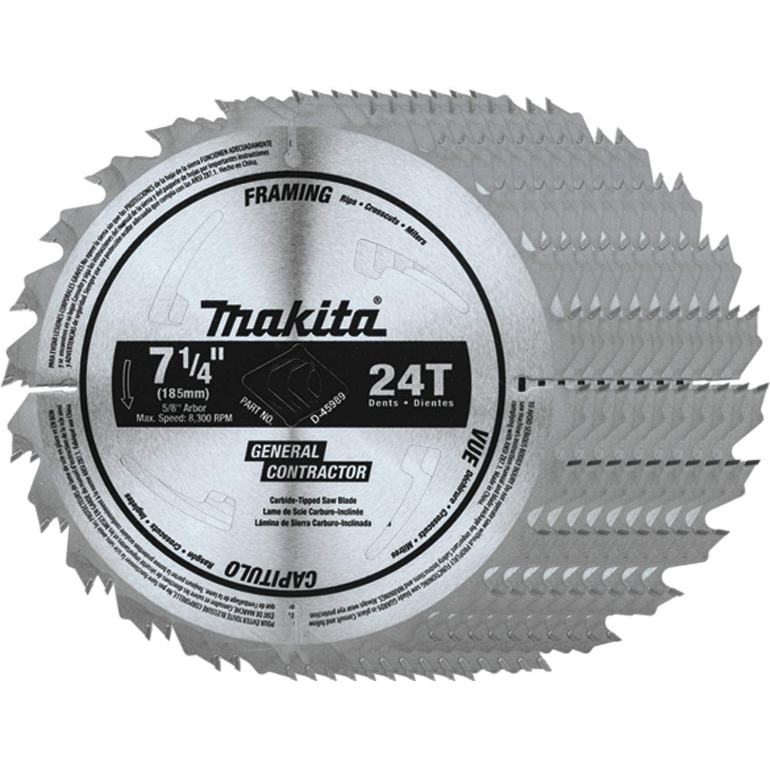 Foto 2 pulgar | Hoja De Sierra Circular Makita D-45989-10 7-1/4 24t 10/pack - Venta Internacional.