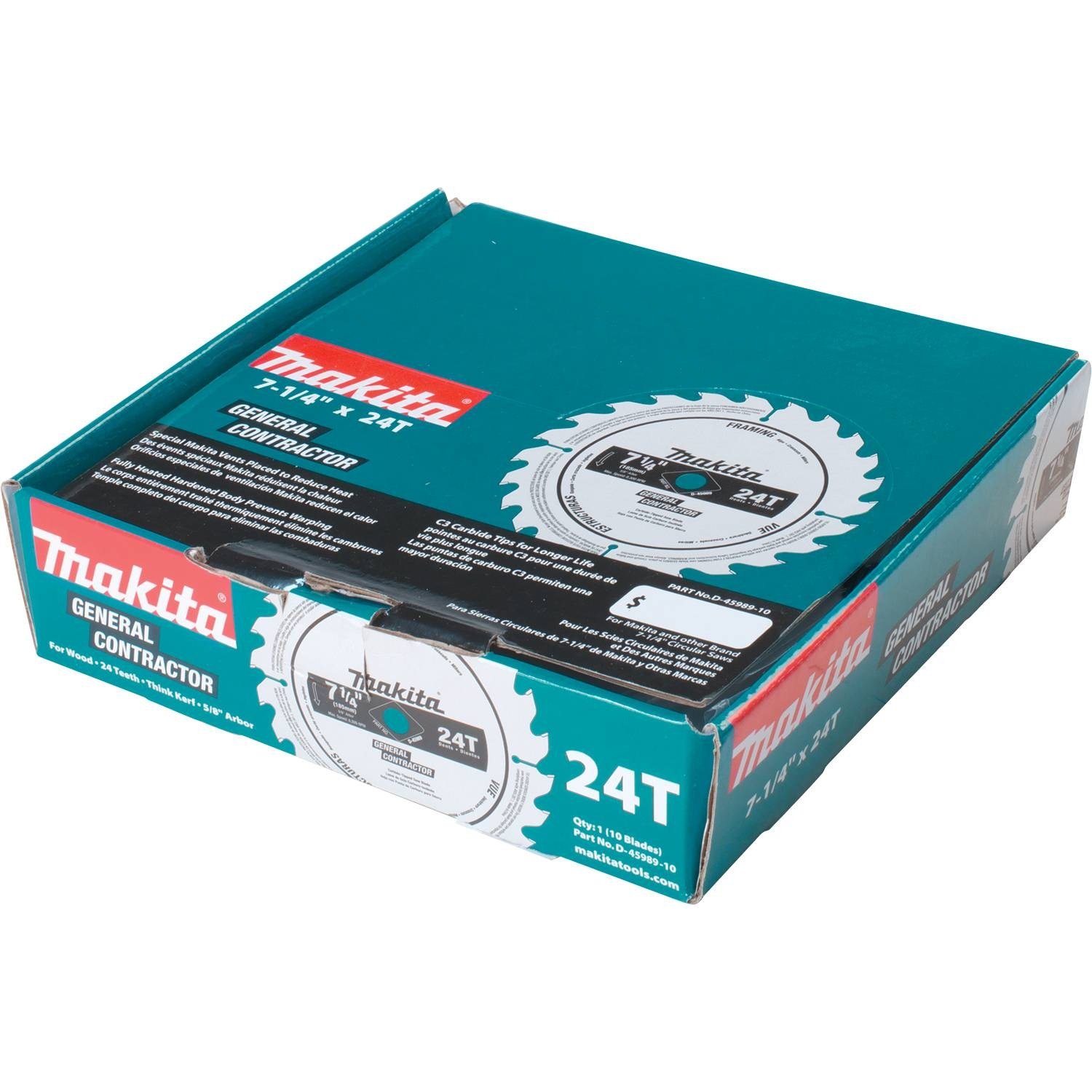 Foto 4 pulgar | Hoja De Sierra Circular Makita D-45989-10 7-1/4 24t 10/pack - Venta Internacional.