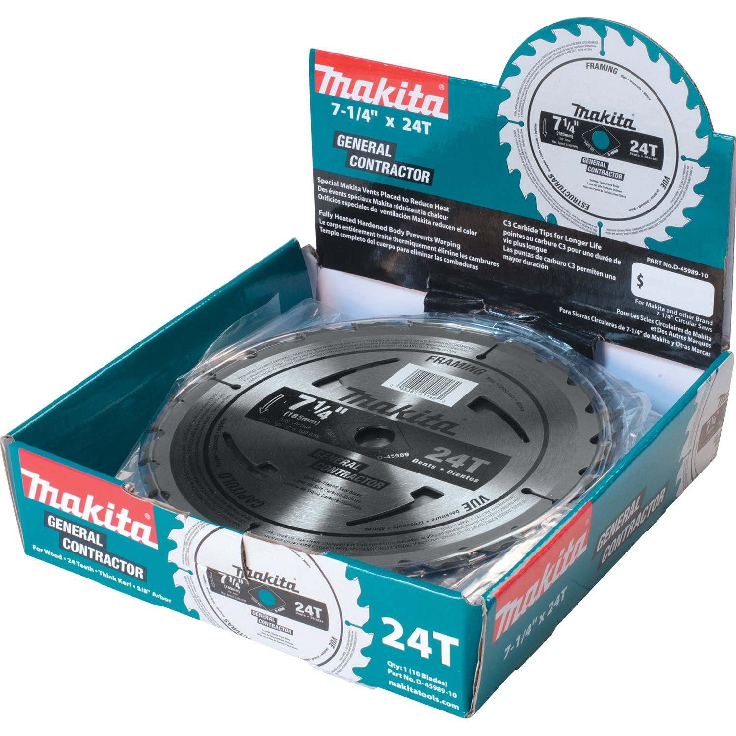Foto 4 | Hoja De Sierra Circular Makita D-45989-10 7-1/4 24t 10/pack - Venta Internacional.