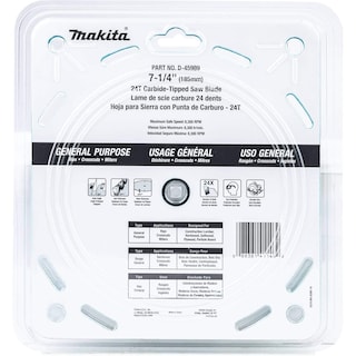 Foto 3 | Hoja De Sierra Circular Makita D-45989 7-1/4 24t Con Punta De Carburo - Venta Internacional.