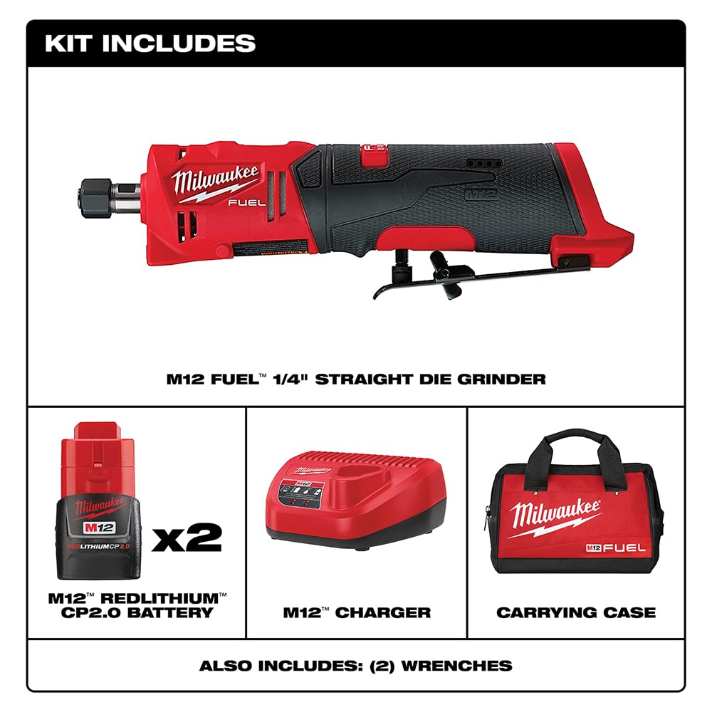 Foto 3 pulgar | Amoladora De Matriz Recta Milwaukee M12 Fuel 2486-22 Con 2 Baterías - Venta Internacional.