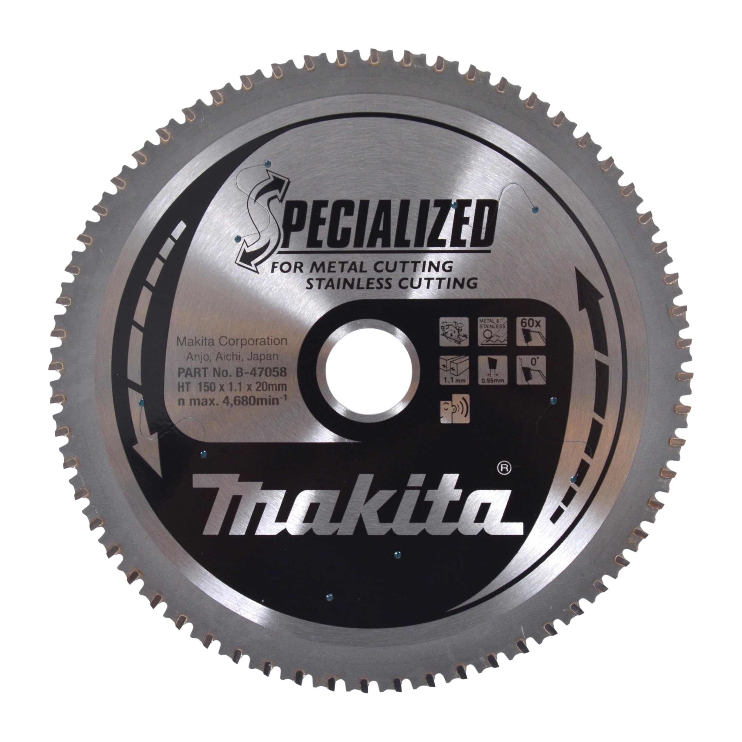 Hoja De Sierra Makita A-96110 60t De Acero Inoxidable Con Punta De Carburo - Venta Internacional.