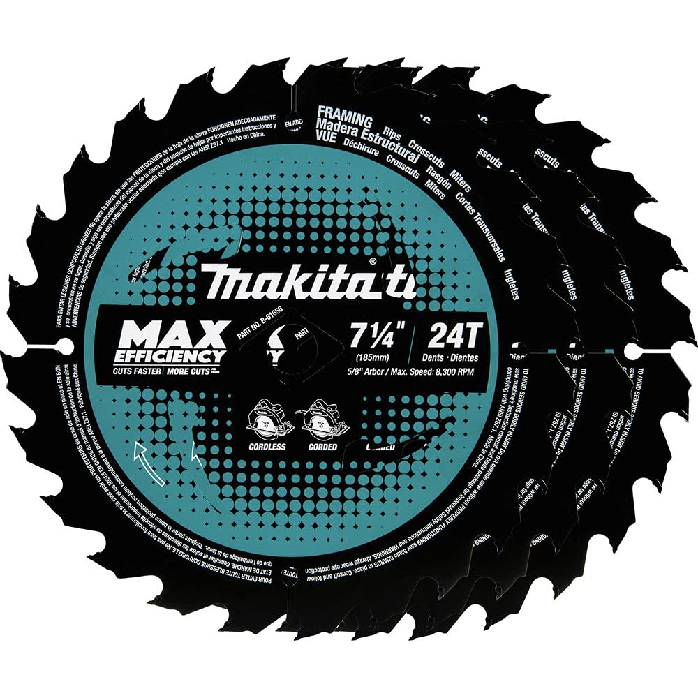 Foto 1 | Hoja De Sierra Circular Makita B-61656-3 7-1/4 24t Framing, Paquete De 3 Unidades - Venta Internacional.