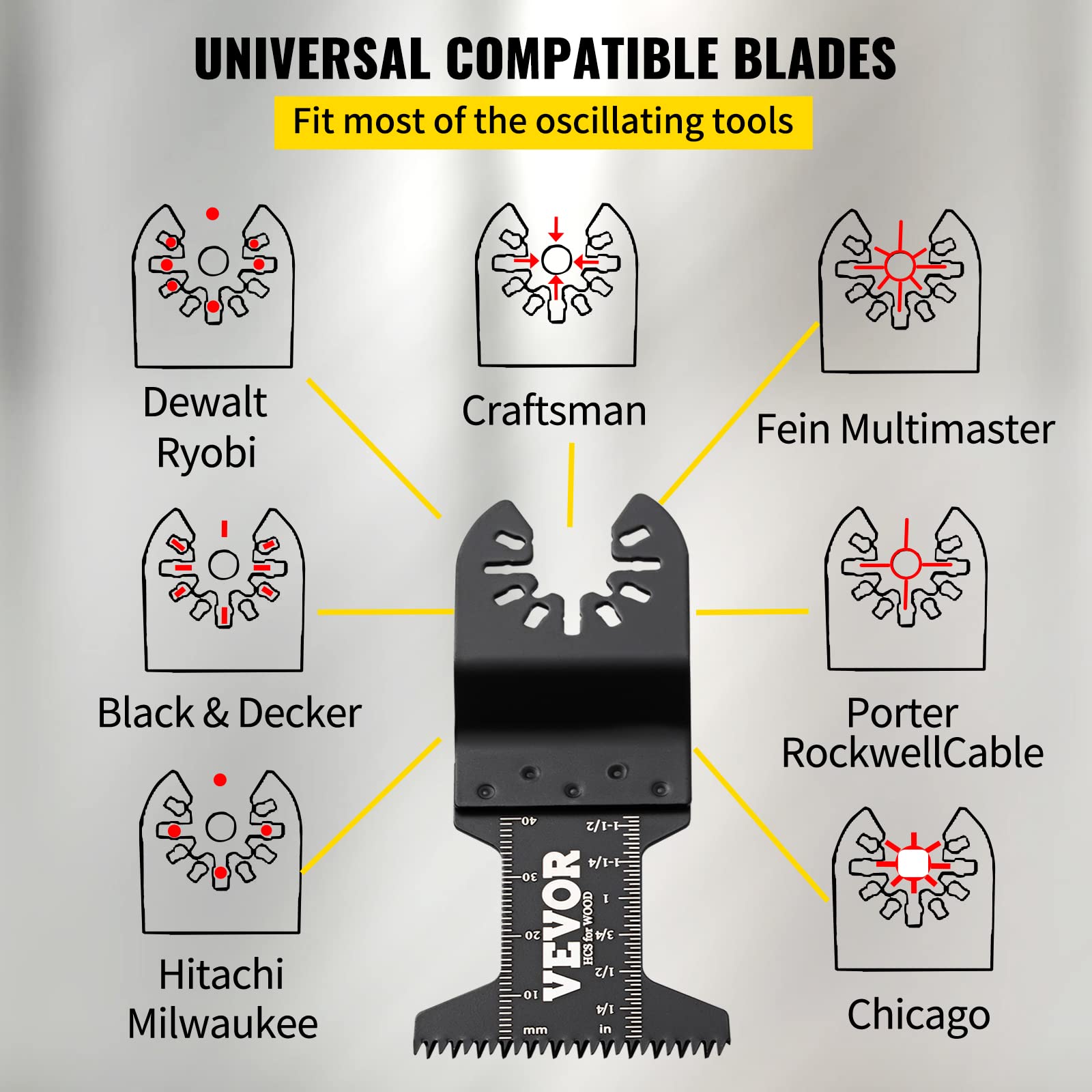 Foto 4 pulgar | Hojas De Sierra Oscilantes Vevor 50 Pcs Universales Para Multiherramienta - Venta Internacional.