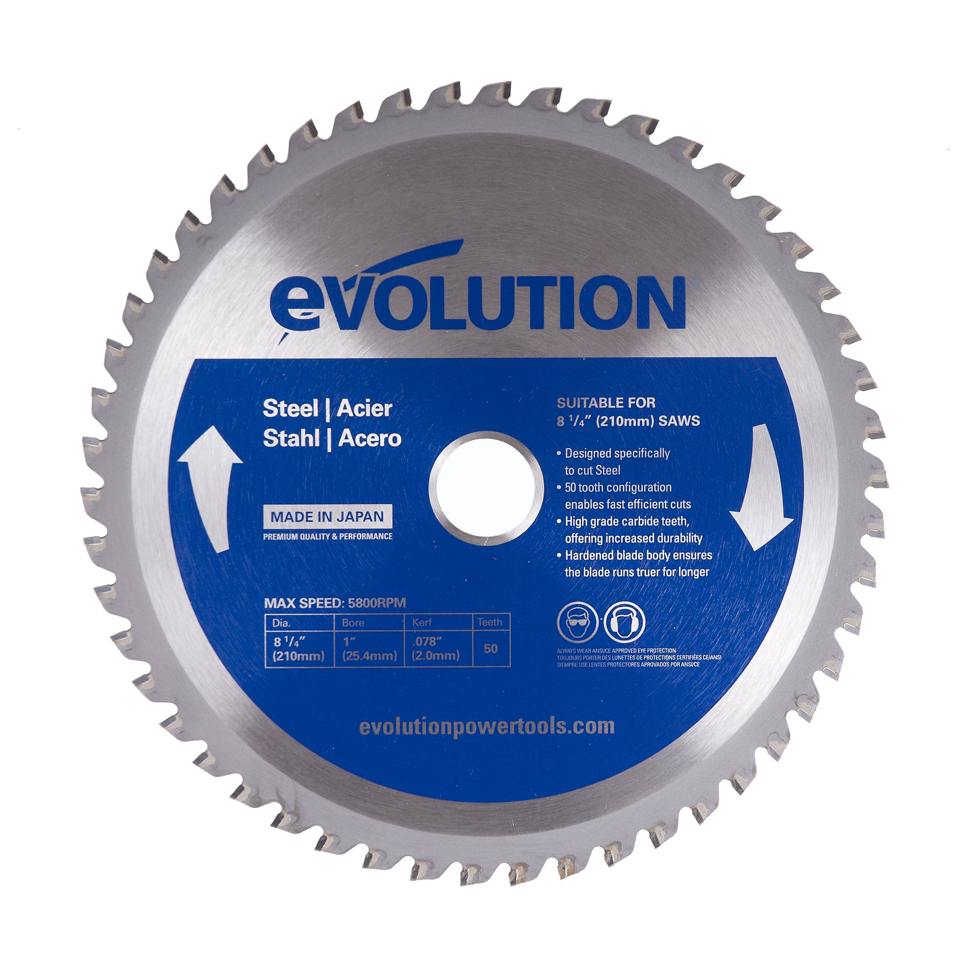 Foto 2 pulgar | Cuchilla De Corte De Acero Evolution Power Tools 8-1/4bladest - Venta Internacional.