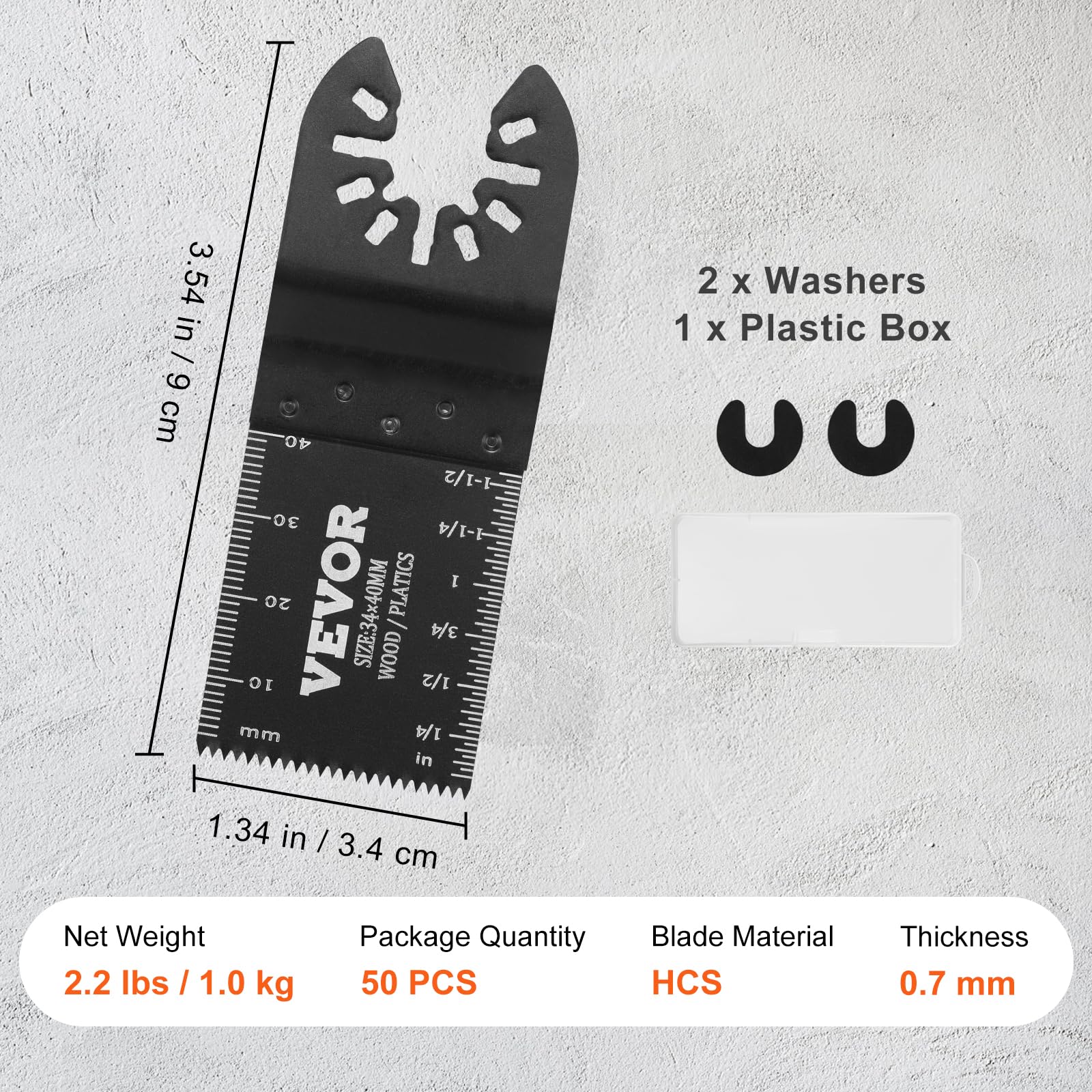 Foto 7 | Hojas De Sierra Oscilantes Vevor, 50 Unidades, Para Madera, Plástico Y Aluminio - Venta Internacional.