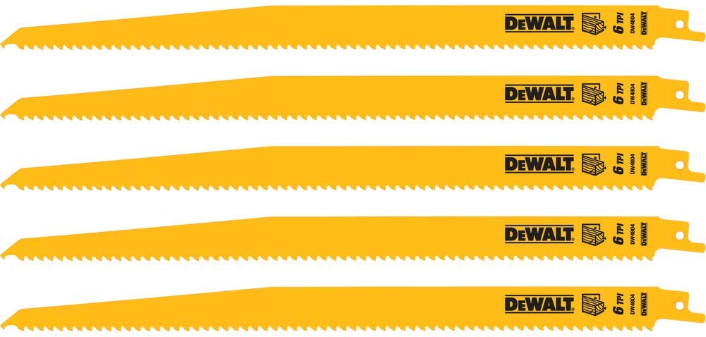Hoja De Sierra Recíproca Dewalt, 12 Pulgadas, 6 Tpi, Cortada En Madera - Venta Internacional.