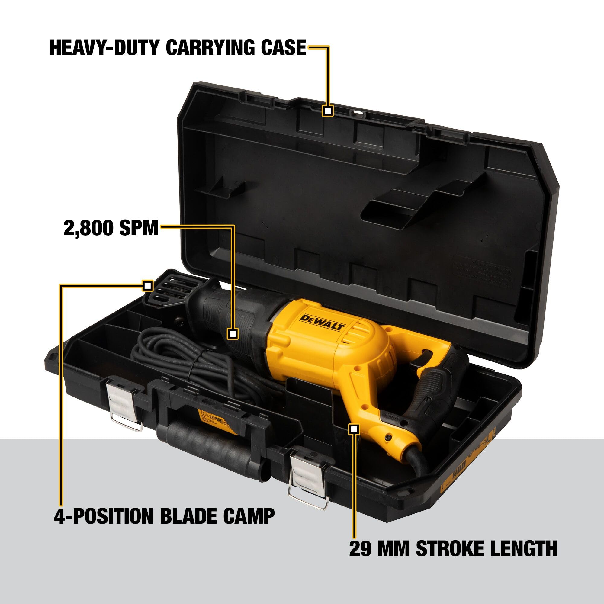 Foto 3 pulgar | Sierra Recíproca Dewalt Dwe305 12a 2.900 Rpm Con Cable - Venta Internacional.