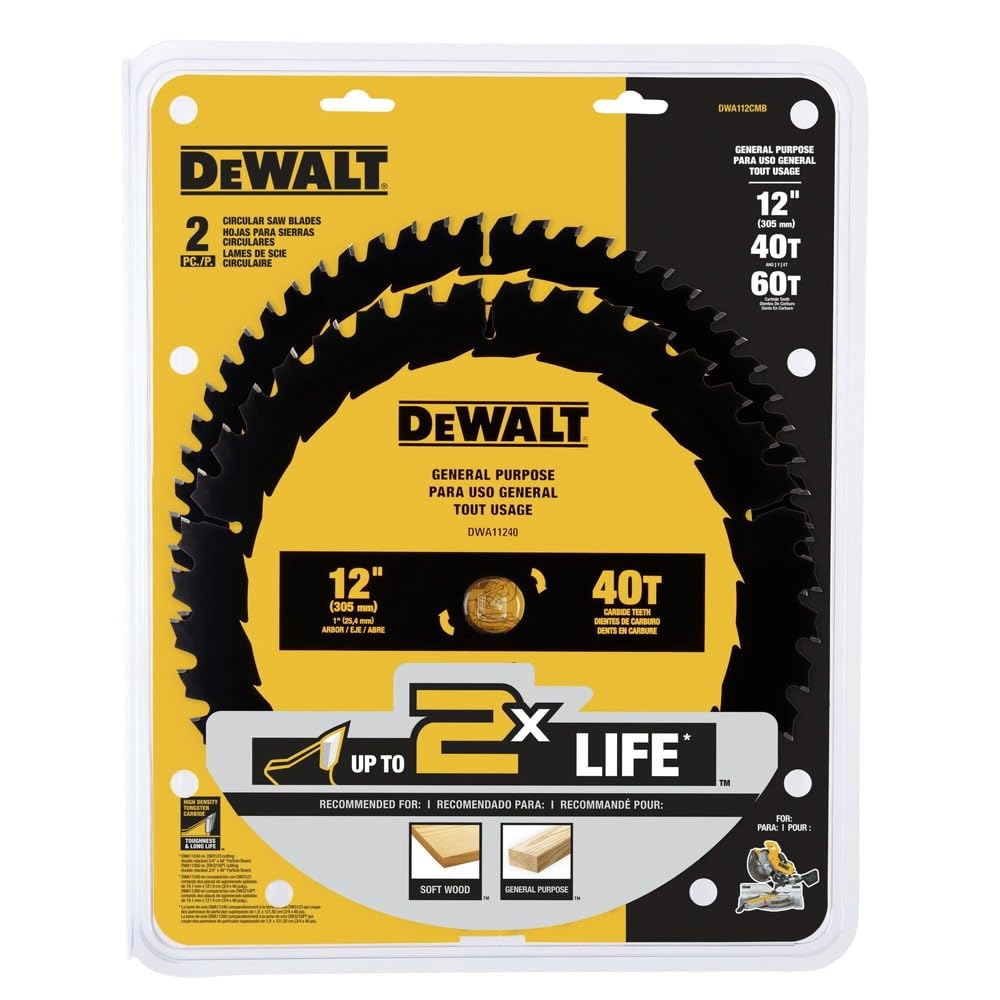Foto 3 pulgar | Paquete Combinado De Hojas Para Sierra Ingletadora Dewalt Dwa112cmb, 30 Cm, 40 T Y 60 T - Venta Internacional.