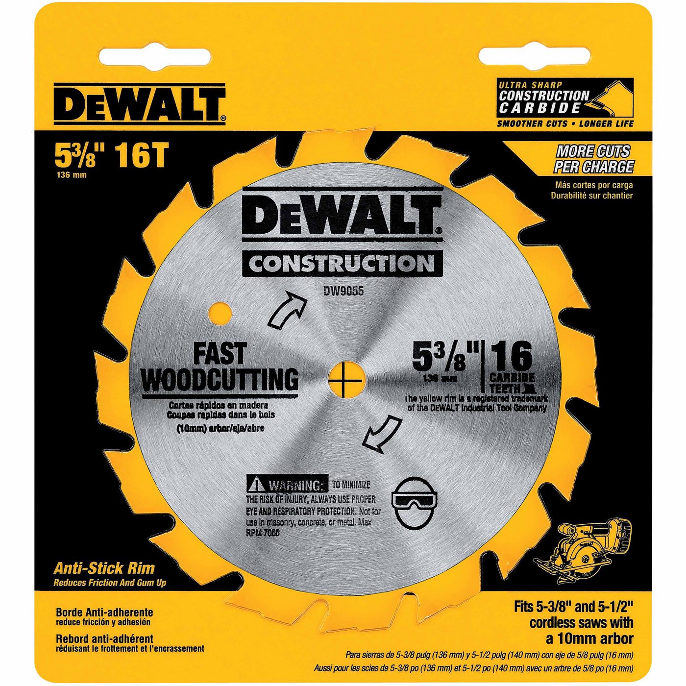 Foto 3 pulgar | Hoja De Sierra Circular Dewalt Dw9055 Para Cortar Madera De 13,5 Cm - Venta Internacional.
