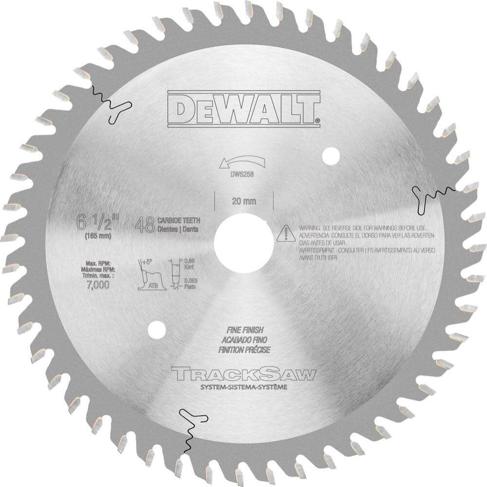 Foto 5 pulgar | Hoja De Sierra De Cadena Dewalt Con Acabado Ultrafino 48t 165 Mm Dw5258 - Venta Internacional.