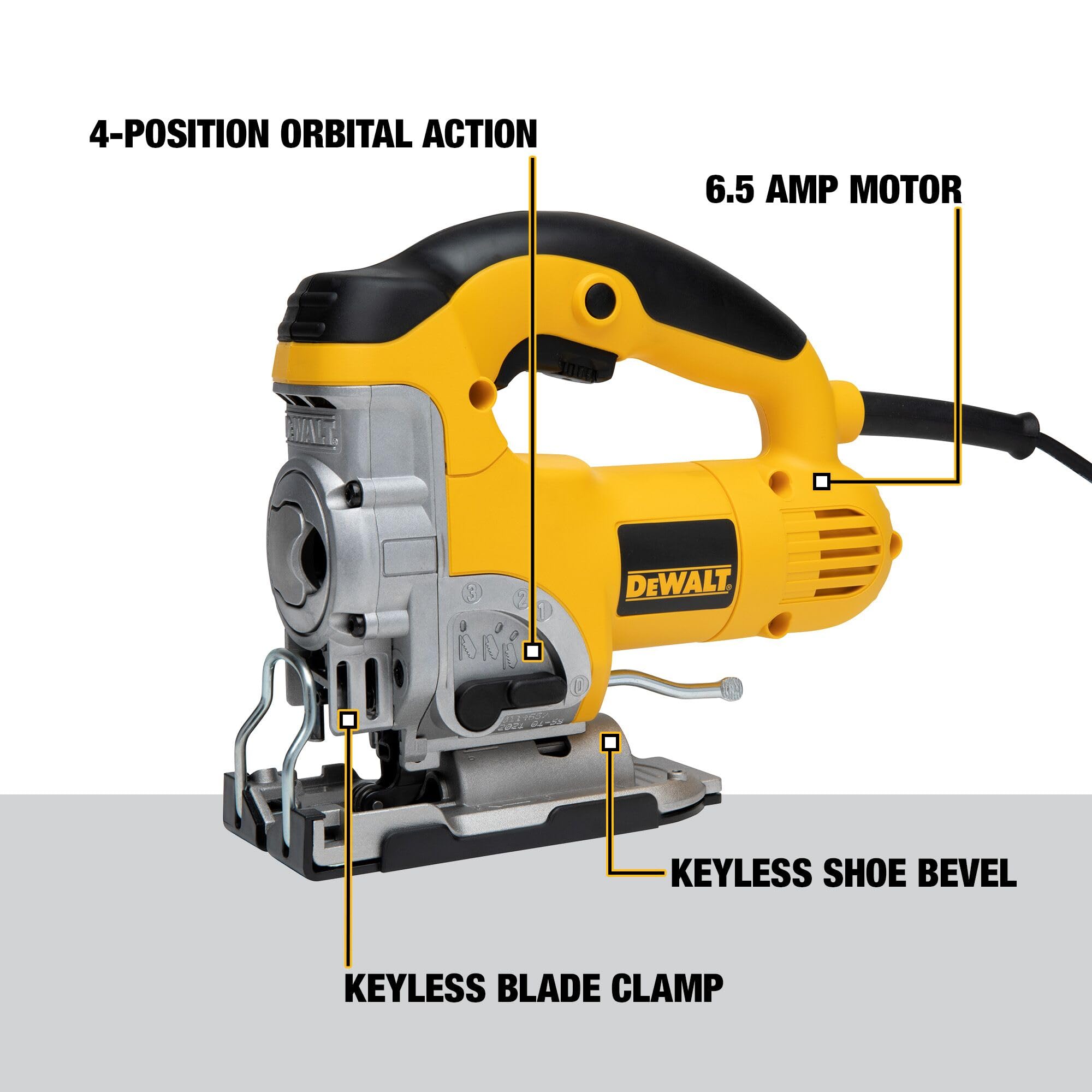 Foto 3 | Sierra Caladora Dewalt Dw331k Con Mango Superior, 6,5 A, Con Cable, 500-3100 Spm - Venta Internacional.