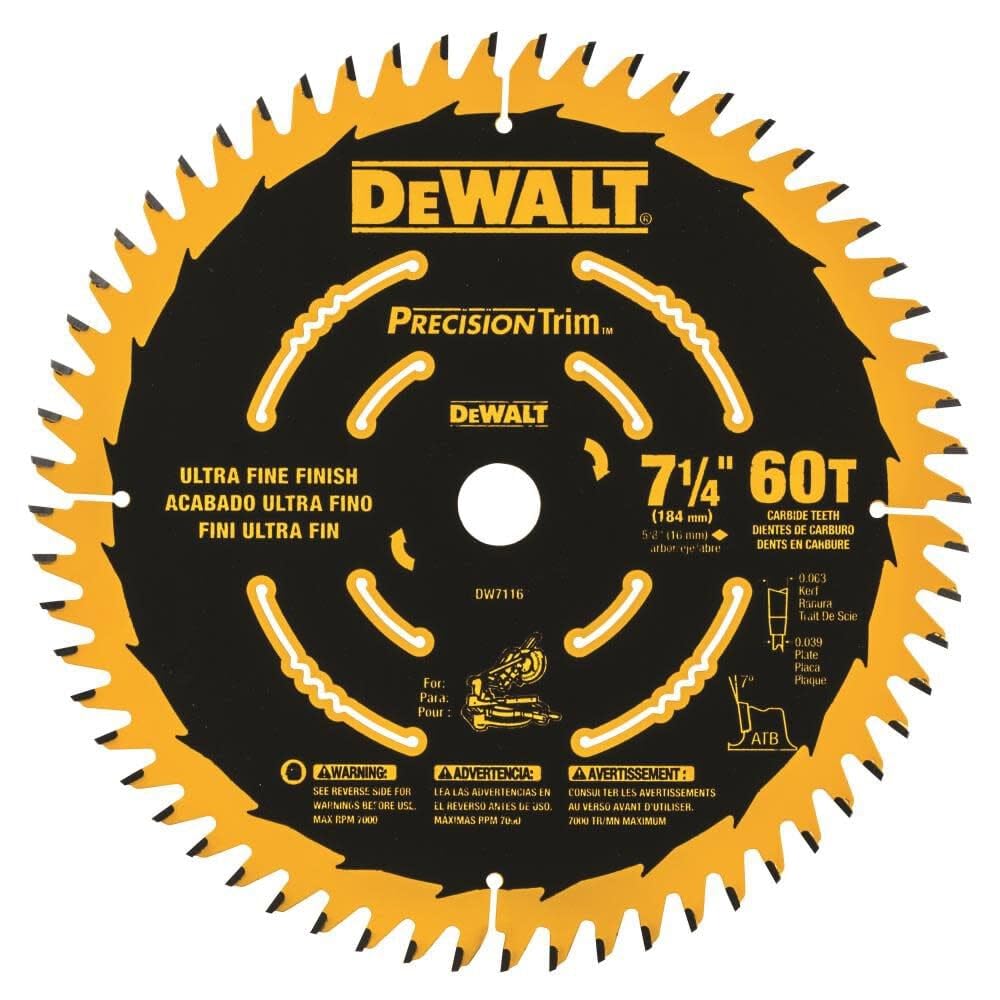 Foto 3 pulgar | Hoja De Sierra Ingletadora Dewalt Dw7116pt 60t Precision Trim 7-1/4 Pulgadas - Venta Internacional.