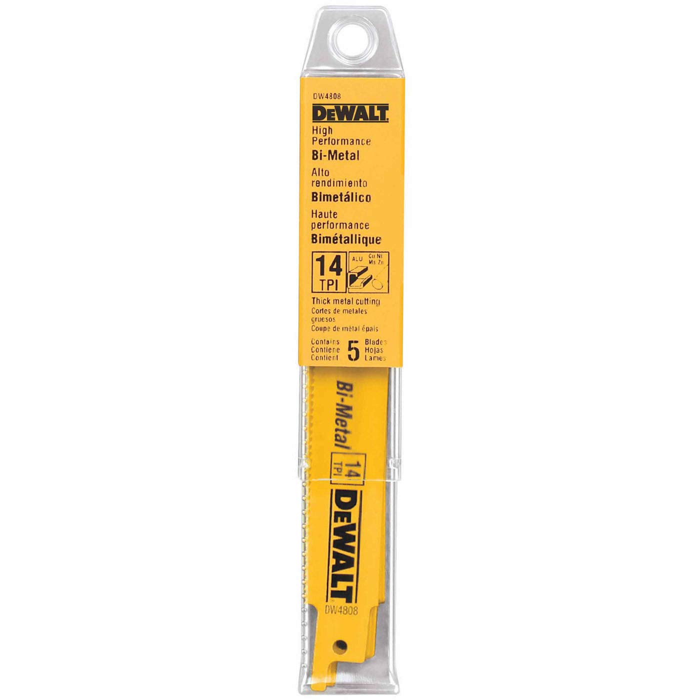 Foto 3 pulgar | Hojas De Sierra Recíproca Dewalt Straight Back, 6 Pulgadas, 14 Tpi, Paquete De 5 - Venta Internacional.