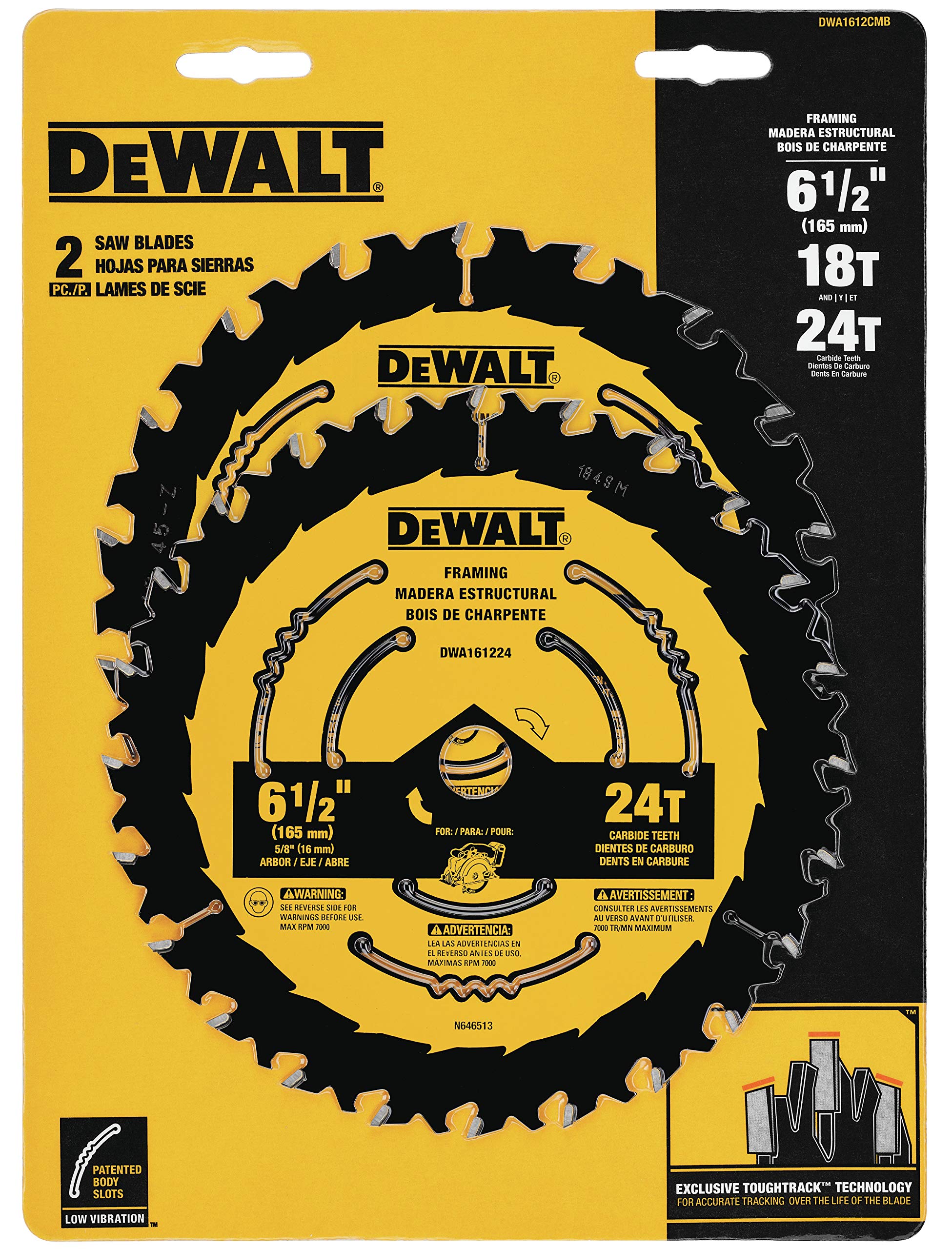 Foto 1 | Hoja De Sierra Circular Dewalt Dwa1612cmb Para Cortar Madera, 6.5 Pulgadas - Venta Internacional.