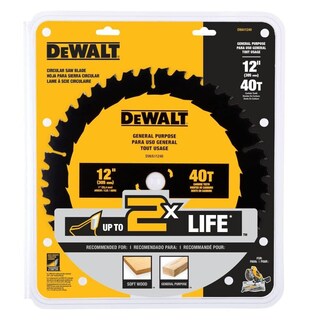 Foto 1 | Hoja De Sierra Dewalt Dwa11240 De Uso General 12 Pulgadas 40t - Venta Internacional.