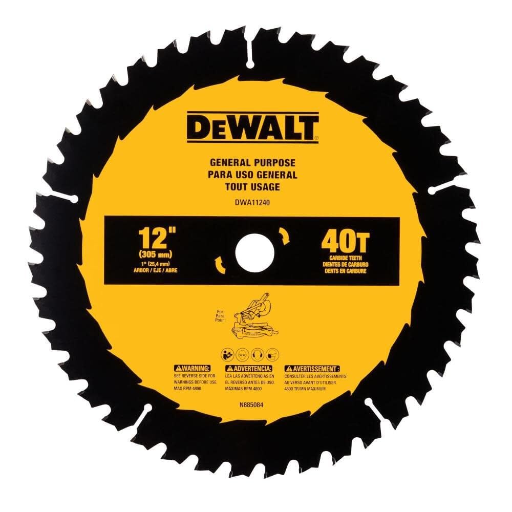 Foto 3 pulgar | Hoja De Sierra Dewalt Dwa11240 De Uso General 12 Pulgadas 40t - Venta Internacional.