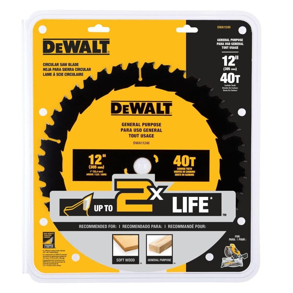 Foto 4 pulgar | Hoja De Sierra Dewalt Dwa11240 De Uso General 12 Pulgadas 40t - Venta Internacional.