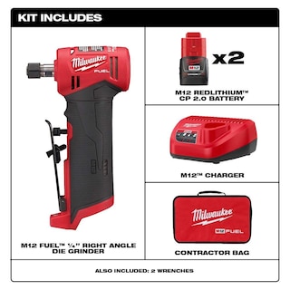 Foto 2 | Kit De Amoladora De Troqueles En Ángulo Recto Milwaukee M12 Fuel 2485-22 (2 Ah) - Venta Internacional.
