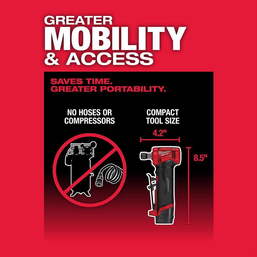 Foto 4 pulgar | Kit De Amoladora De Troqueles En Ángulo Recto Milwaukee M12 Fuel 2485-22 (2 Ah) - Venta Internacional.