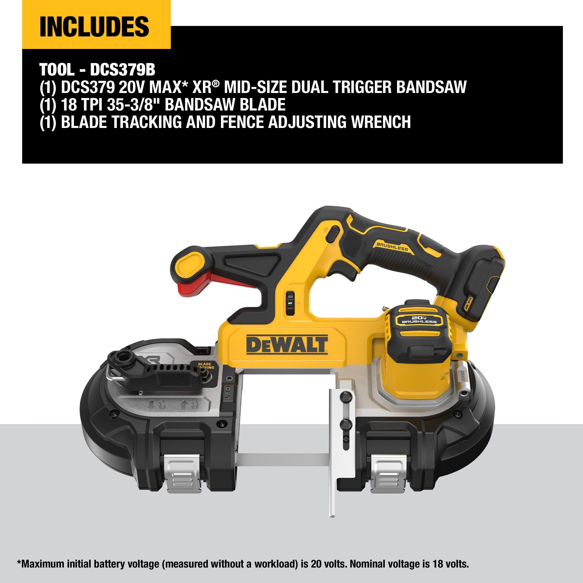 Foto 3 pulgar | Motor Sin Escobillas De Doble Gatillo Para Sierra De Cinta Dewalt Max Xr De 20 V - Venta Internacional.