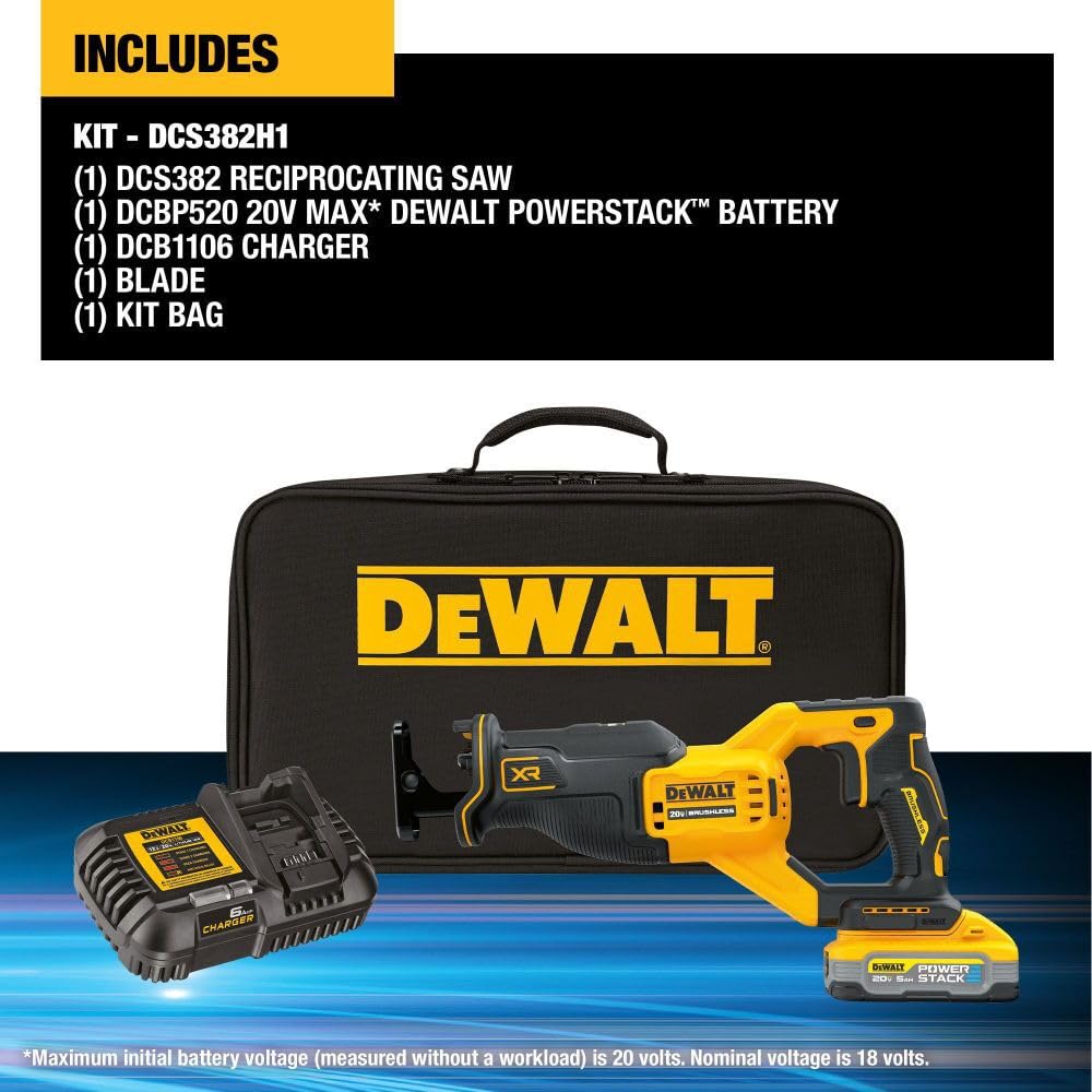Foto 4 pulgar | Sierra Recíproca Dewalt Dcs382h1 20 V Max Inalámbrica Con Batería - Venta Internacional.