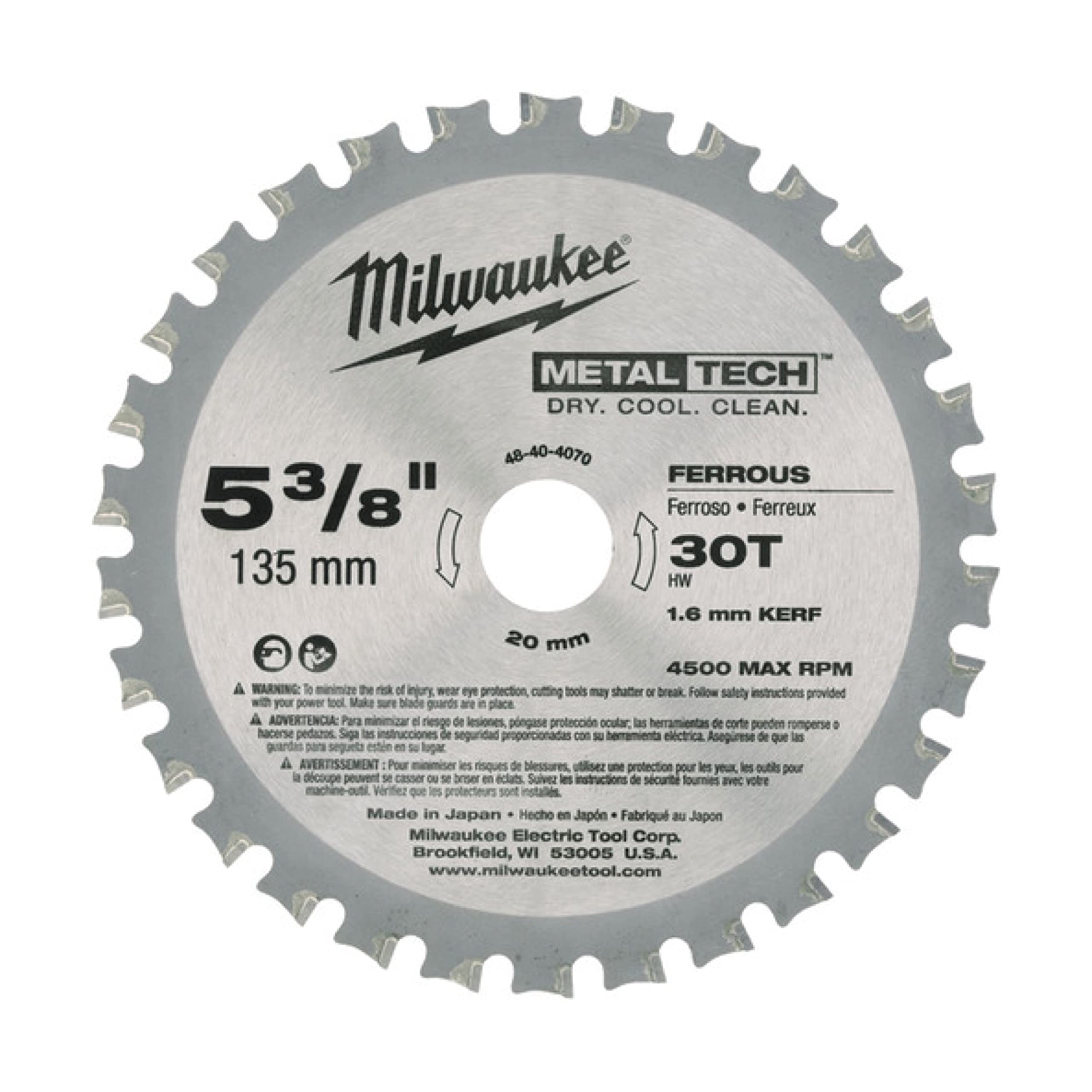 Foto 1 | Hoja De Sierra Circular Milwaukee De 5  3/8 Pulgadas  30 Dientes - Venta Internacional.