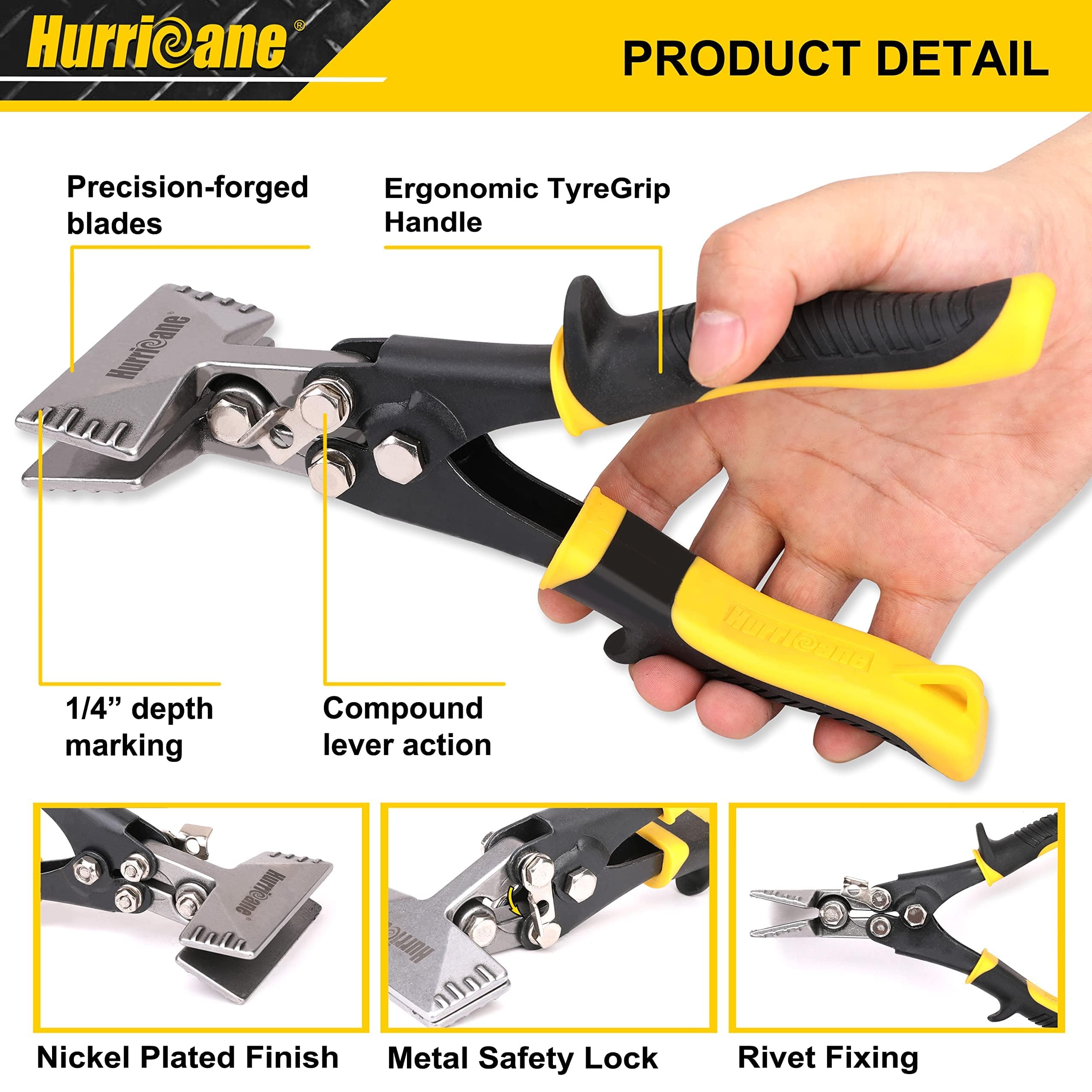Foto 4 pulgar | Selladora Manual De Chapa Metálica Hurricane  Dobladora De Alta Resistencia De 3 Pulgadas - Venta Internacional.
