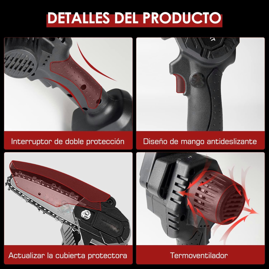 Foto 4 pulgar | Motosierra Eléctrica Portátil Recargable Inalámbrica