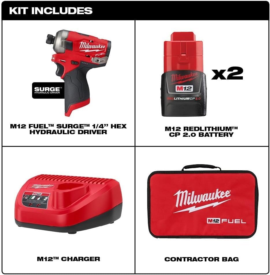 Foto 3 pulgar | Controlador Hidráulico Milwaukee M12 Fuel Surge De 1/4 Pulgadas Con 2 Baterías - Venta Internacional.