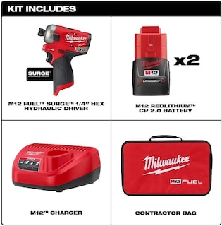 Foto 2 | Controlador Hidráulico Milwaukee M12 Fuel Surge De 1/4 Pulgadas Con 2 Baterías - Venta Internacional.