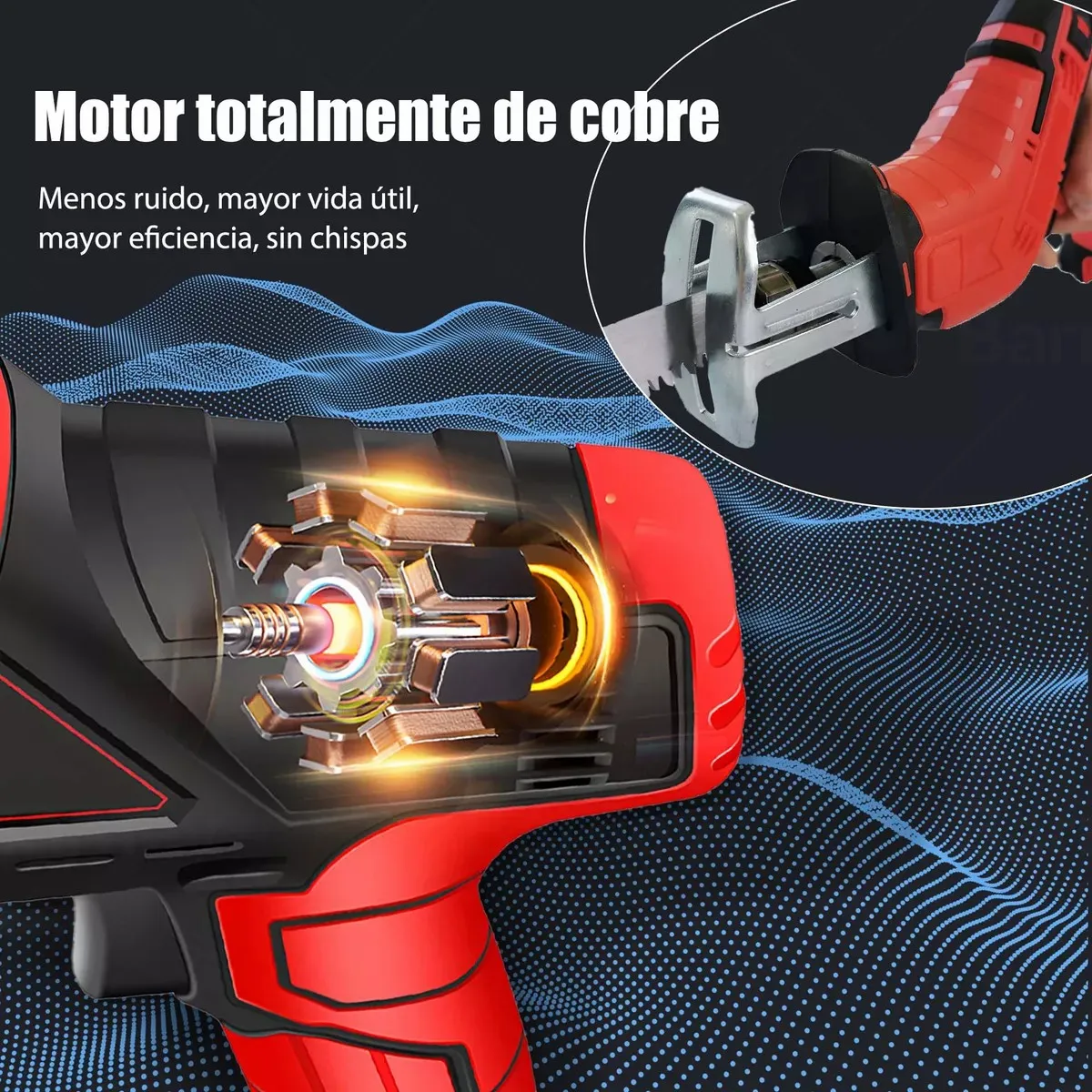 Foto 4 pulgar | Sierra Eléctrica  Lab.g Recíproca Sable Inalambrica Segura Rojo Negro