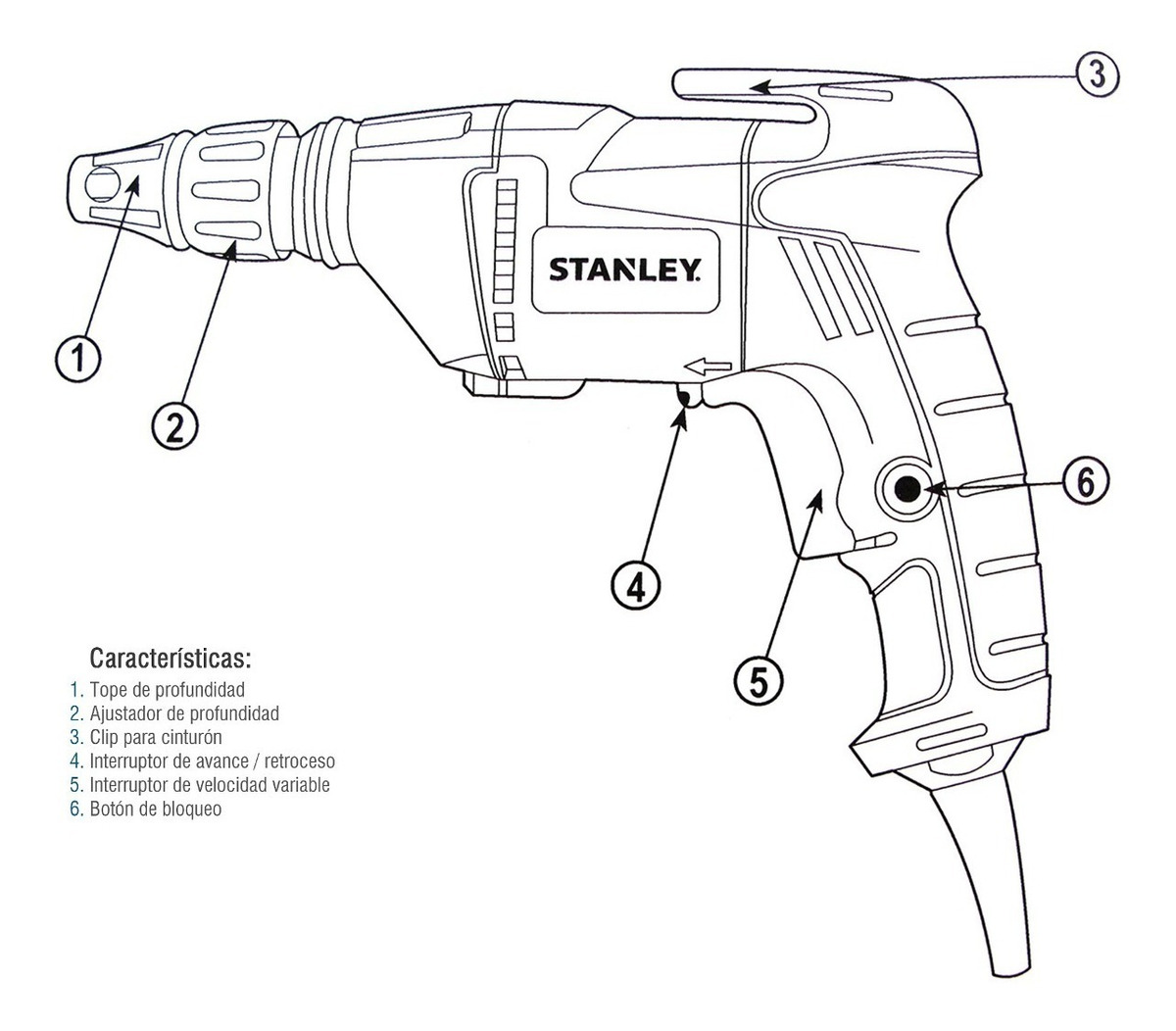 Foto 3 pulgar | Atornillador para Tablaroca Stanley 1/4' Stdr5206 Stanley