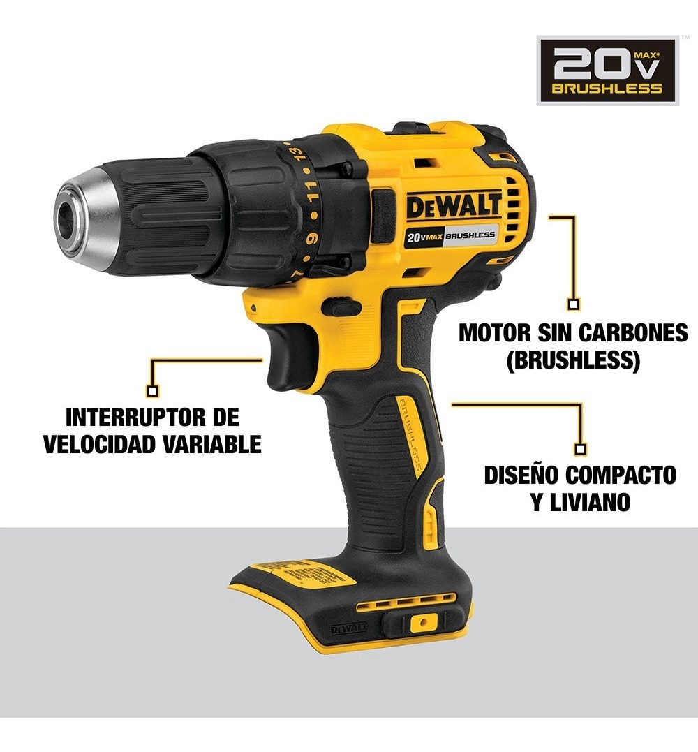 Foto 4 pulgar | Taladro Atornillador Inalambrico 20v Max Dewalt Dcd7771d2