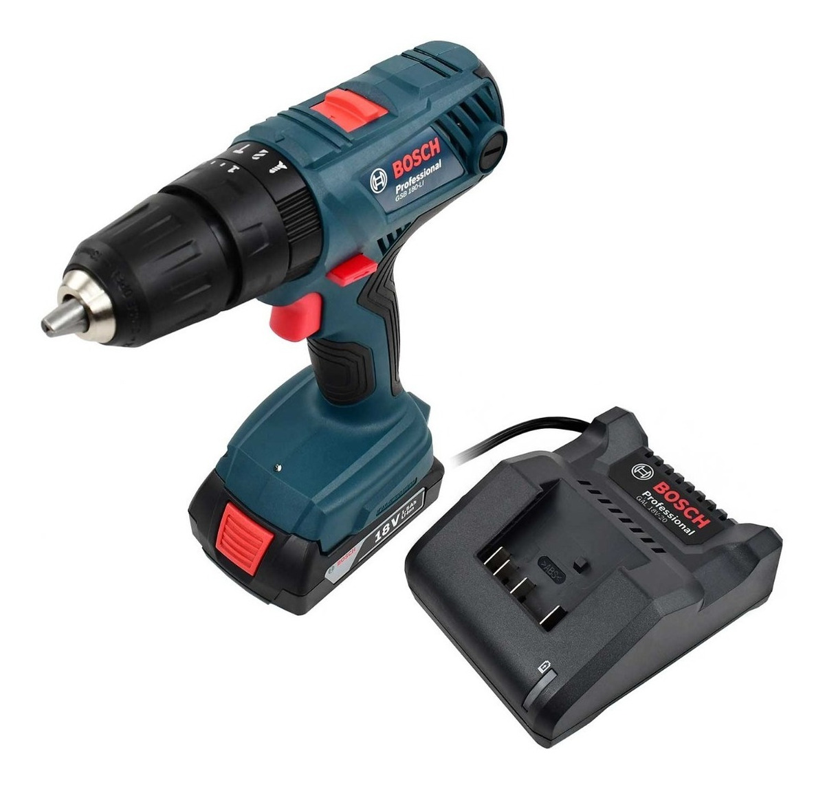 Taladro Atornillador Inalámbrico Bosch Gsb 180-li 18 V color Azul