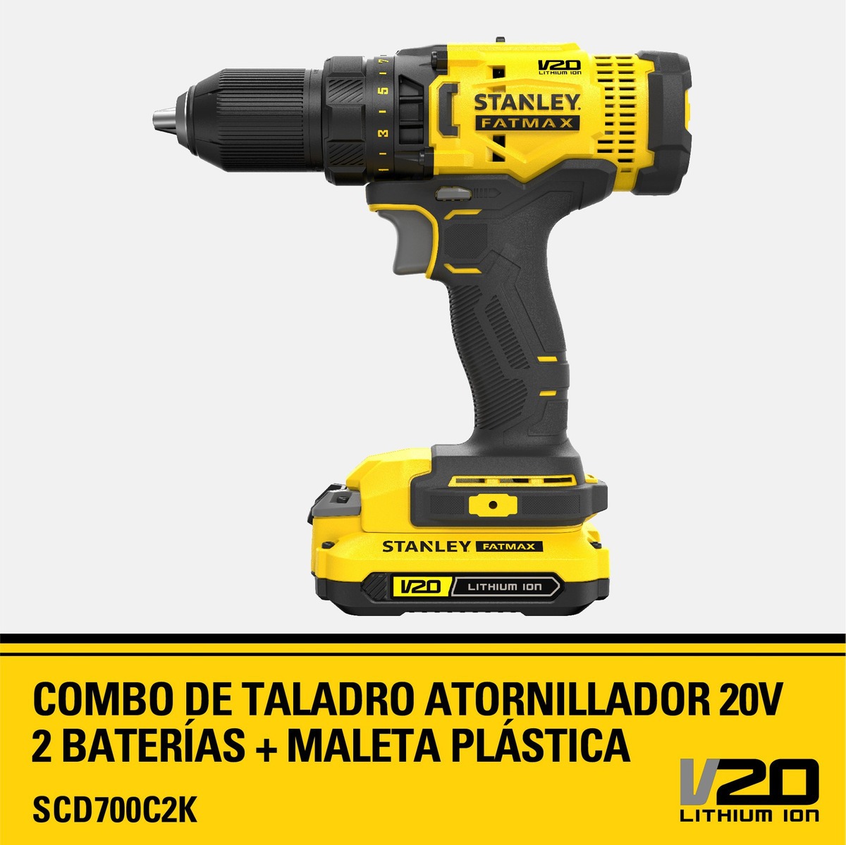 Foto 4 pulgar | Taladro Atornillador V20 Inalámbrico Stanley Scd700c2k