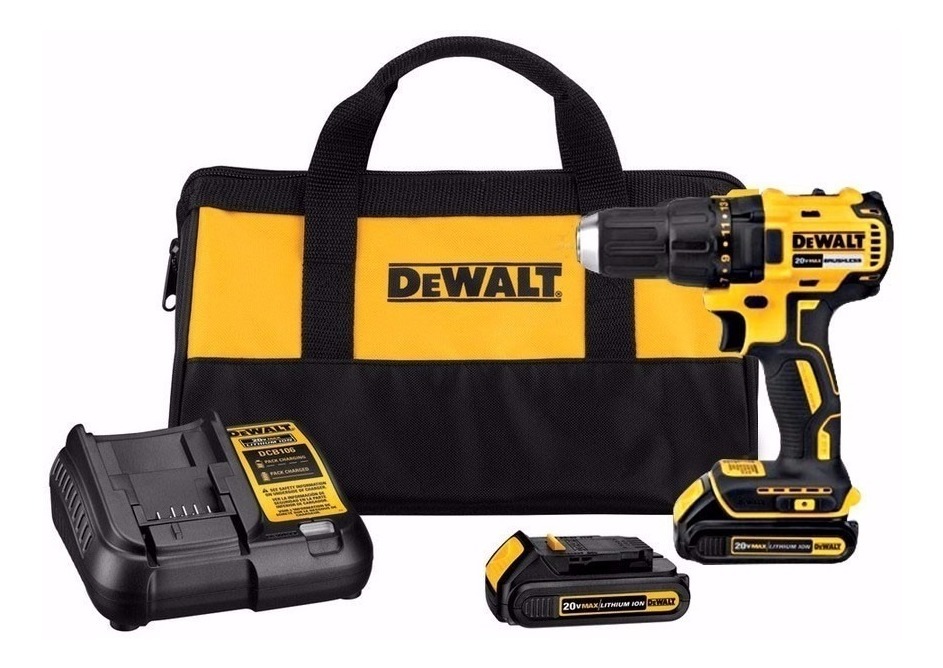 Taladro Atornillador Inalam 1/2'' Brushle Dcd777d2 Dewalt color Amarillo