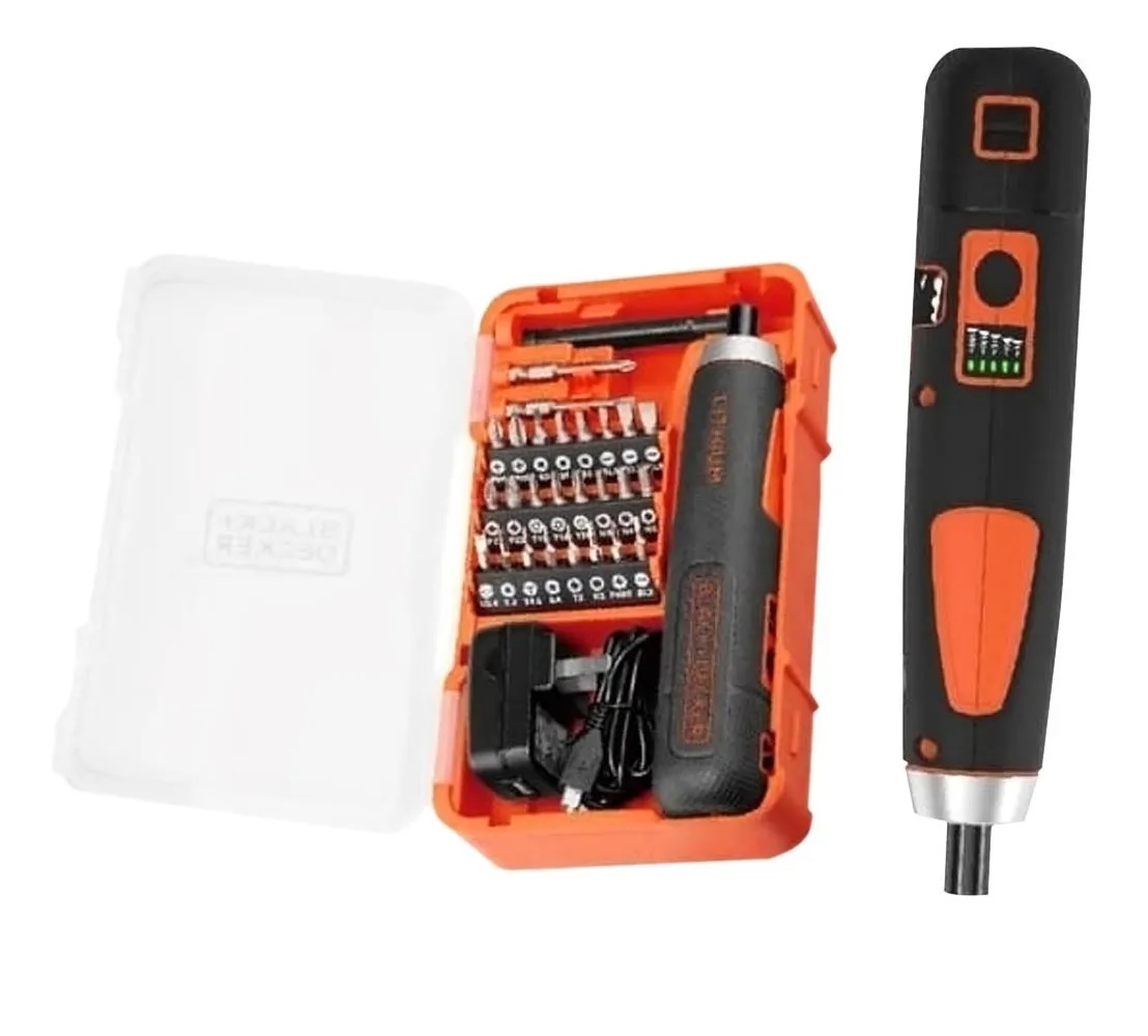 Set Atornillador Inalámbrico 4v Push And Go más 27 Accesorios Bd40k27 Black And Decker