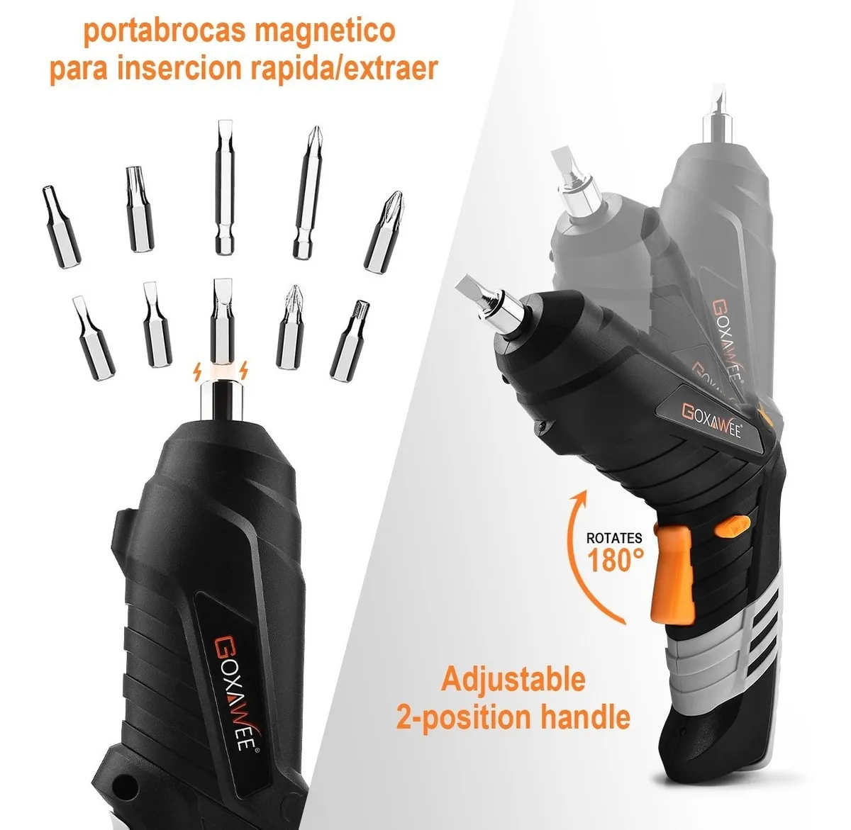 Foto 4 pulgar | Destornillador Eléctrico Inalámbrico Goxawee 2000mah 46 piezas