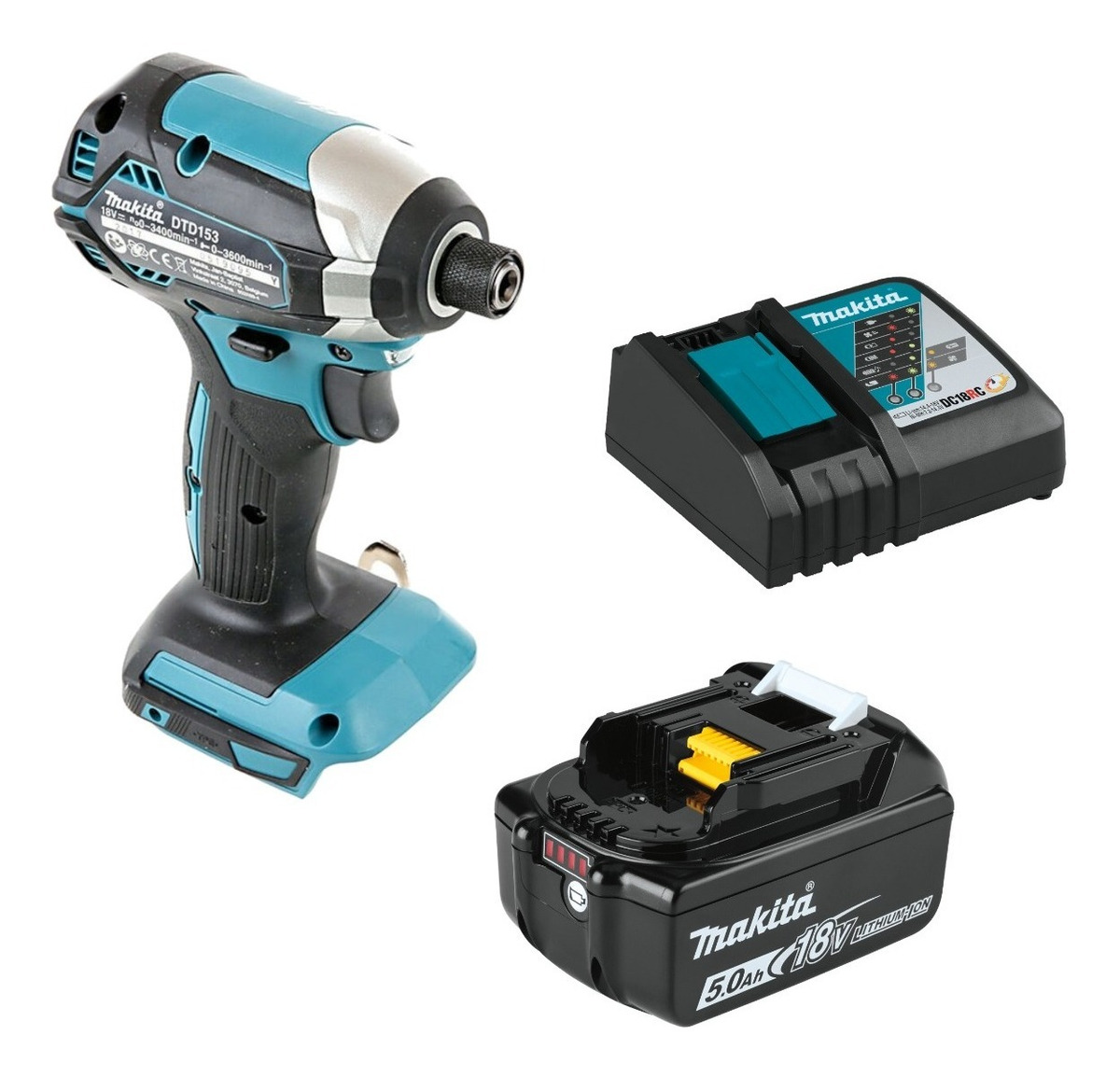 Makita Dtd153 Atornillador Impacto Cargador Y Bateria