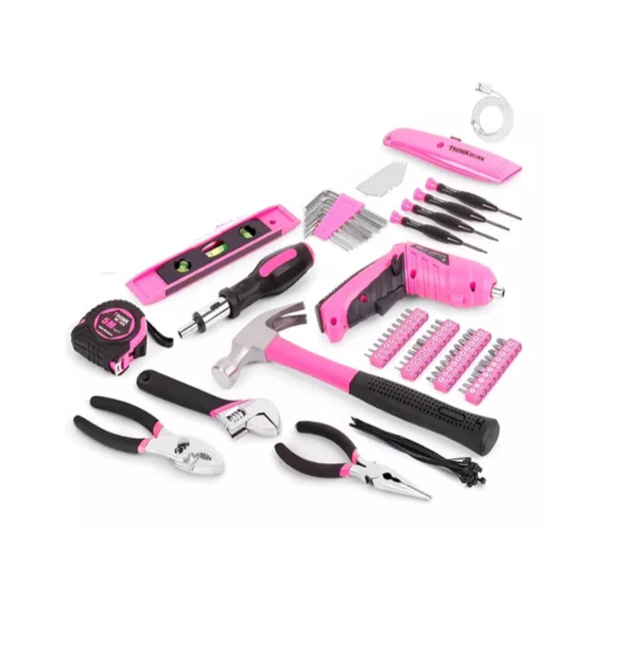 Kit de Herramientas con Destornillador Eléctrico 122 pzas Rosa $1,409