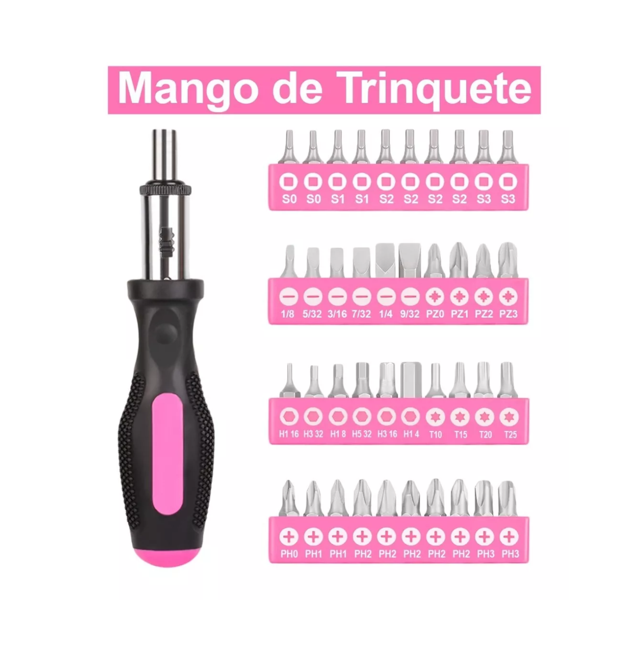 Foto 4 pulgar | Kit de Herramientas con Destornillador Eléctrico 122 pzas Rosa