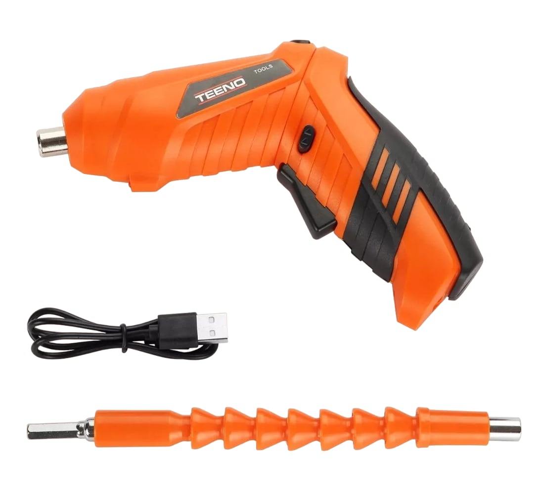 Atornillador Inalámbrico Teeno Naranja de 3.6v Kit 46 Piezas $839