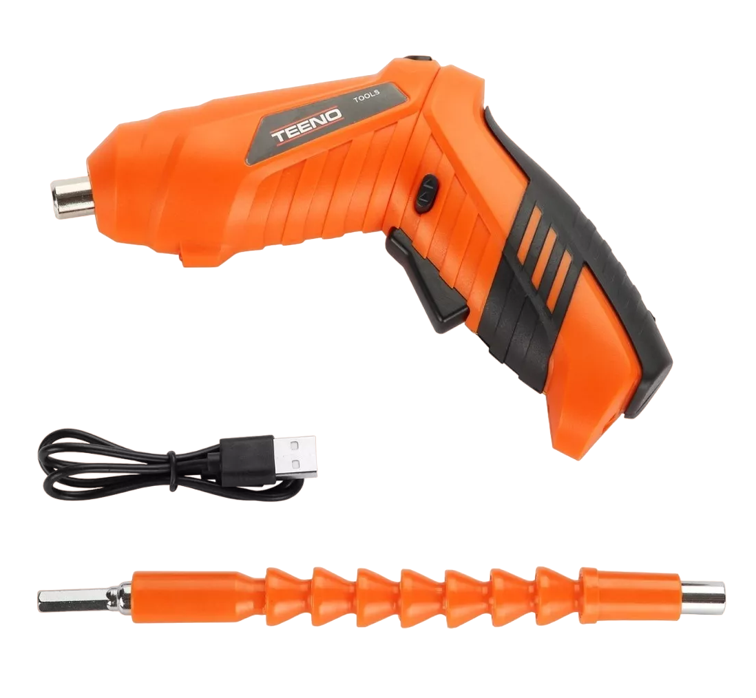 Atornillador Inalámbrico Teeno Naranja de 3.6v Kit 46 Piezas