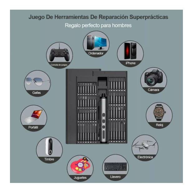 Foto 5 pulgar | Destornillador Eléctrico De Precisión Kit Reparación 68in1 Wünd